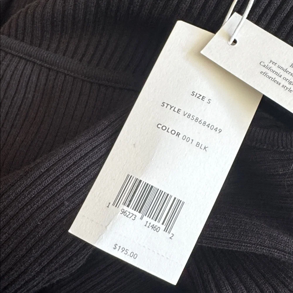 NWT Vince Square Neck Knit Dress Long Sleeve Black Ribbed Knit Mini Small $195 - Picture 7 of 7
